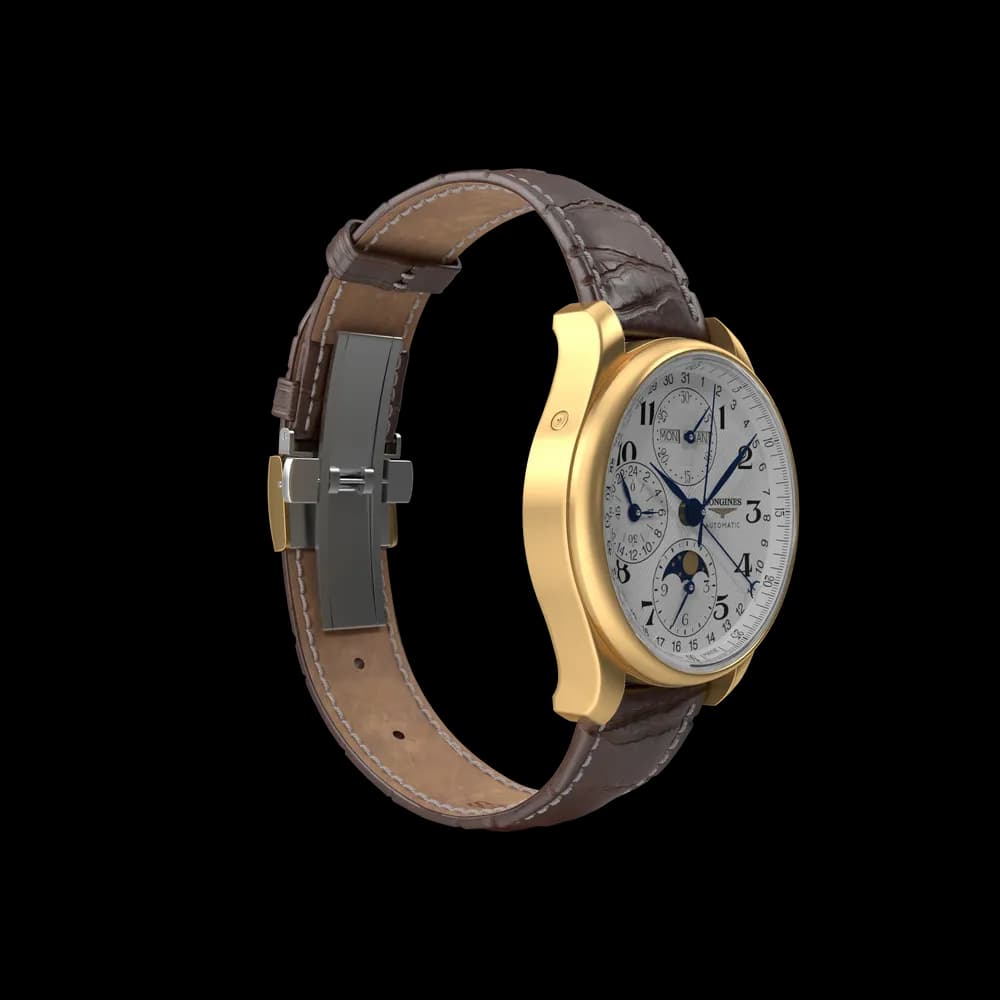 Brown Leather Chronograph Watch, view 3 of 3